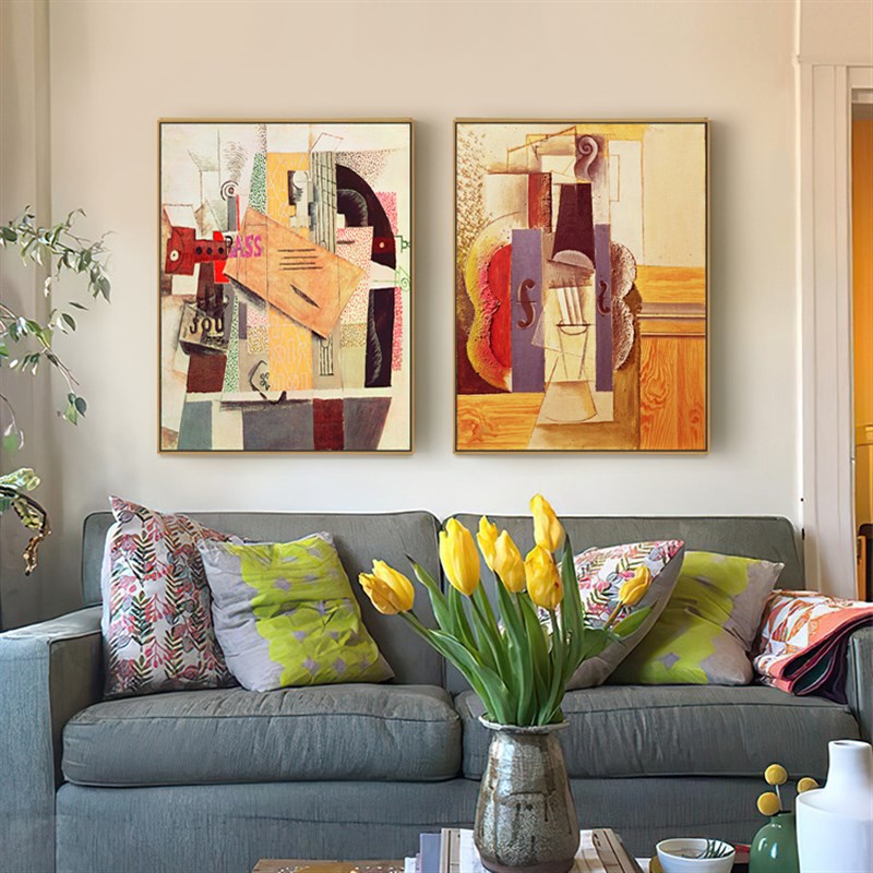 毕加索抽象挂画 油画布印刷喷绘仿制油画客厅卧室沙发背景装饰画