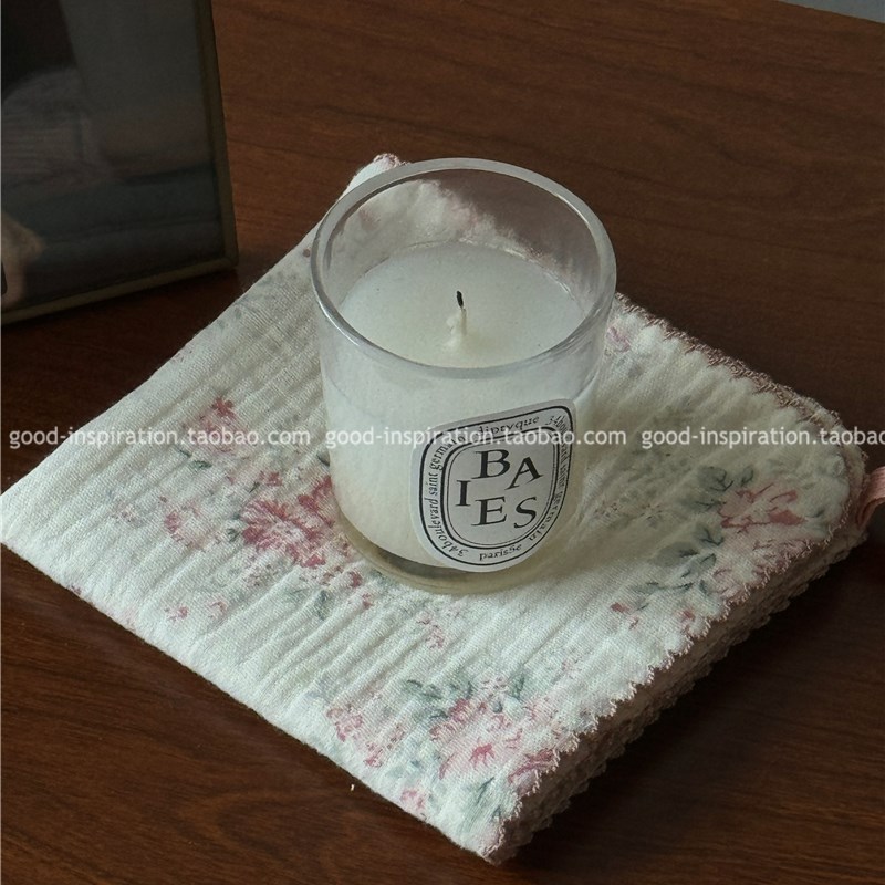 复古碎花柔软四层棉纱小手帕餐垫茶巾 婴儿洗脸巾口水巾吸水方巾