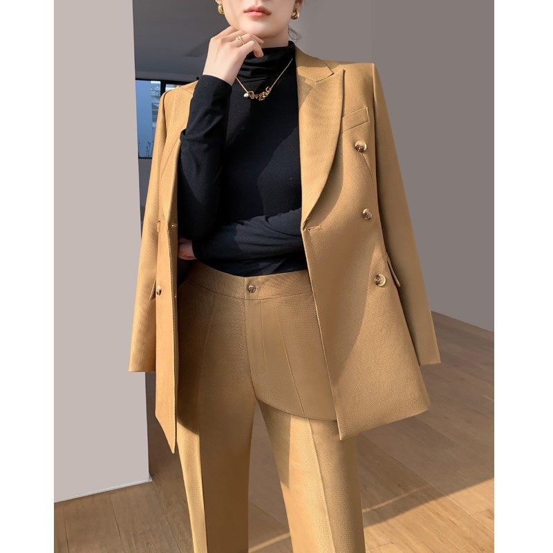 休闲西装套装女秋冬高级感气质阔腿裤职业商务正装工作服西服外套