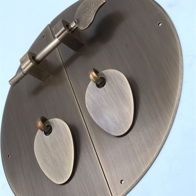 中式仿古纯铜花圆光拉手书柜衣柜橱柜门圆形拉环把手家具五金配件