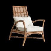 润家家居侘寂风藤沙发椅单人日式 复古休闲椅简约高级感客厅轻奢椅