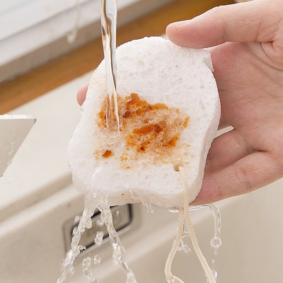 压缩洗碗天然木浆棉海绵擦木桨棉刷碗布木棉浆木匠洗锅抹布巾耐用