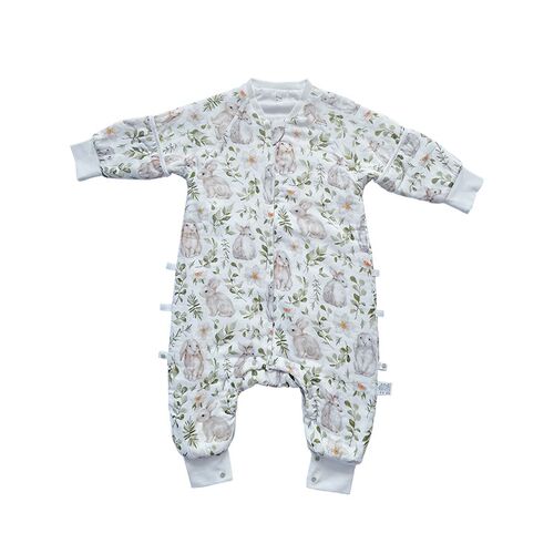 安旦儿童纱布薄厚夹棉睡袋 2024新款春秋婴儿连体衣长袖分腿睡袋