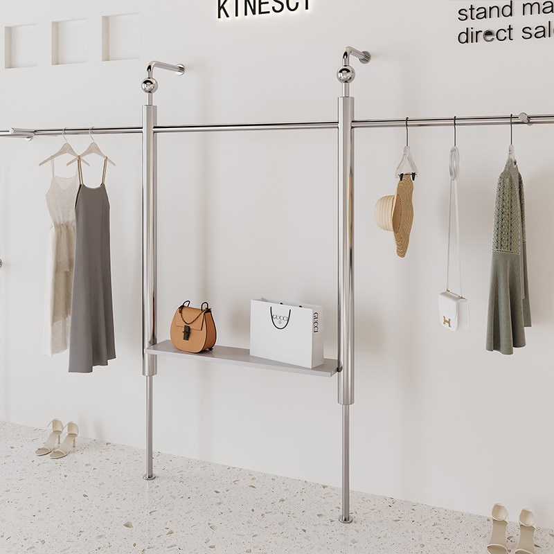 凯尼诗服装展示架陈列架上墙壁挂式不锈钢创意男女装店挂衣架定制