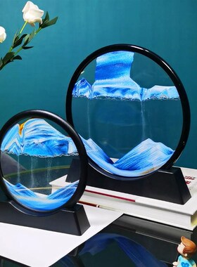 流沙画摆件自动翻转沙漏客厅电视柜酒柜桌面装饰品创意办公室轻奢