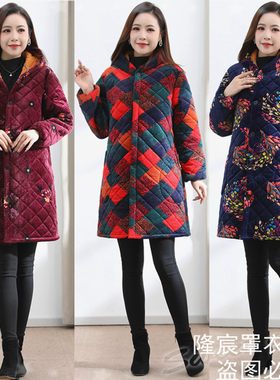 秋冬女款三层加厚加绒加大罩衣棉服厨房工作服耐脏上班穿的外套
