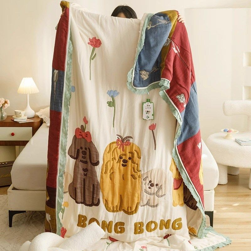 十层纱布毛巾被子儿童纯棉空调被夏凉被夏季幼儿园午睡小毯子盖毯,床上用品,休闲毯/毛毯/绒毯,淘宝优惠券,粉丝福利购,淘宝优惠卷