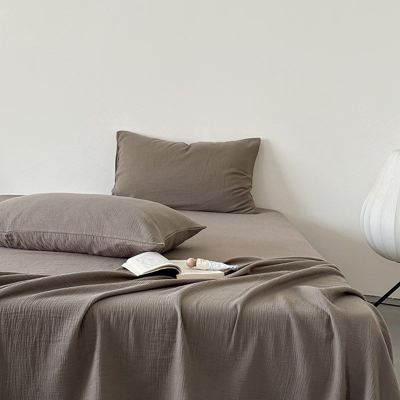 长绒棉皱纱双层纱纯棉床单单件100全棉宿舍学生3被单枕套三件套,床上用品,床单,淘宝优惠券,粉丝福利购,淘宝优惠卷