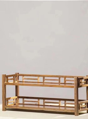 金丝楠木拆房老料小型茶水架茶桌置物架双层收纳柜红木实木工艺品
