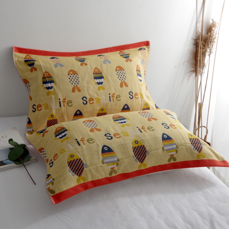 纯棉纱布枕巾一对装全棉柔软A类成人枕头巾卡通家用情侣单人盖巾,床上用品,枕巾,淘宝优惠券,粉丝福利购,淘宝优惠卷