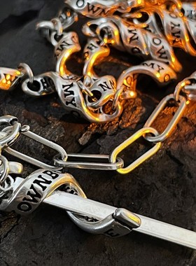 新款英文涂鸦信念缎带链条项链女锁骨链轻奢小众设计感新女潮达人