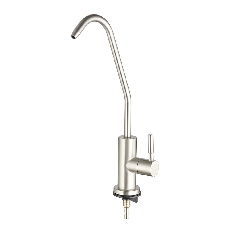 304不锈钢净水器拉丝龙头七字管鹅颈万向管厨房净水龙头