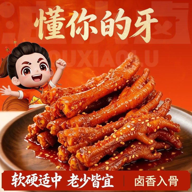 油小卤辣卤糯鸡爪116g独立包装地道川味麻辣香辣解馋晚上充饥食品