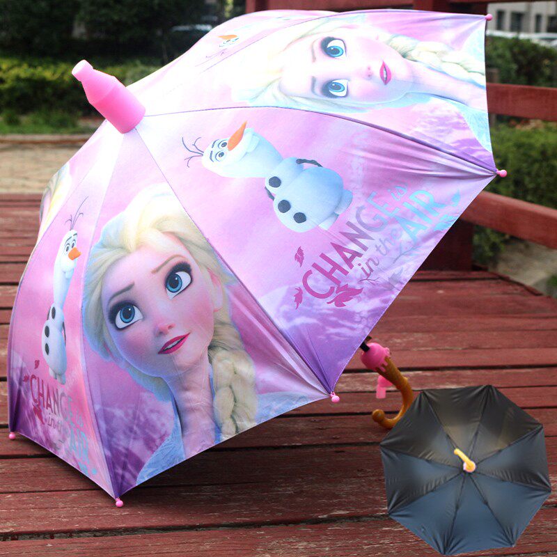 儿童小雨伞幼儿园小学生爱粉色公直半自动遮阳大号晴雨自动