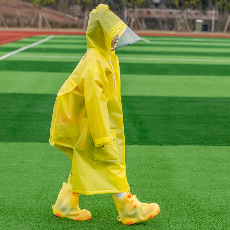 儿童雨衣小学生上学专用男中大童透明雨披小女孩子幼儿园宝宝亲子