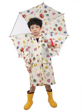 日韩风轻便中小学男女大童亲子书包位雨衣满芝麻街卡通雨披