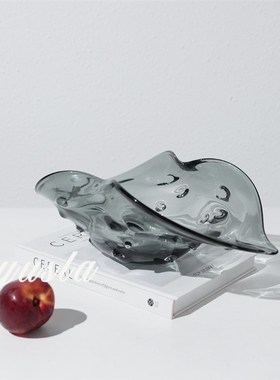 设计师严选简约现代玻璃水果盘客厅茶几餐桌面创意托盘收纳盘摆件