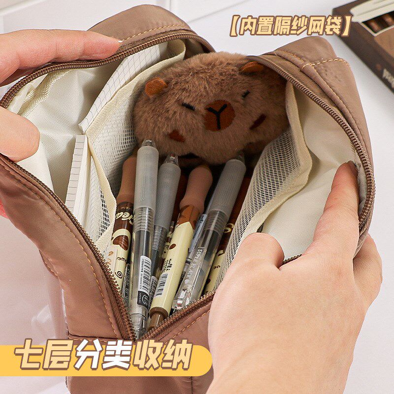 大容量笔袋美拉德铅笔盒中小学生新款视窗设计感文具袋