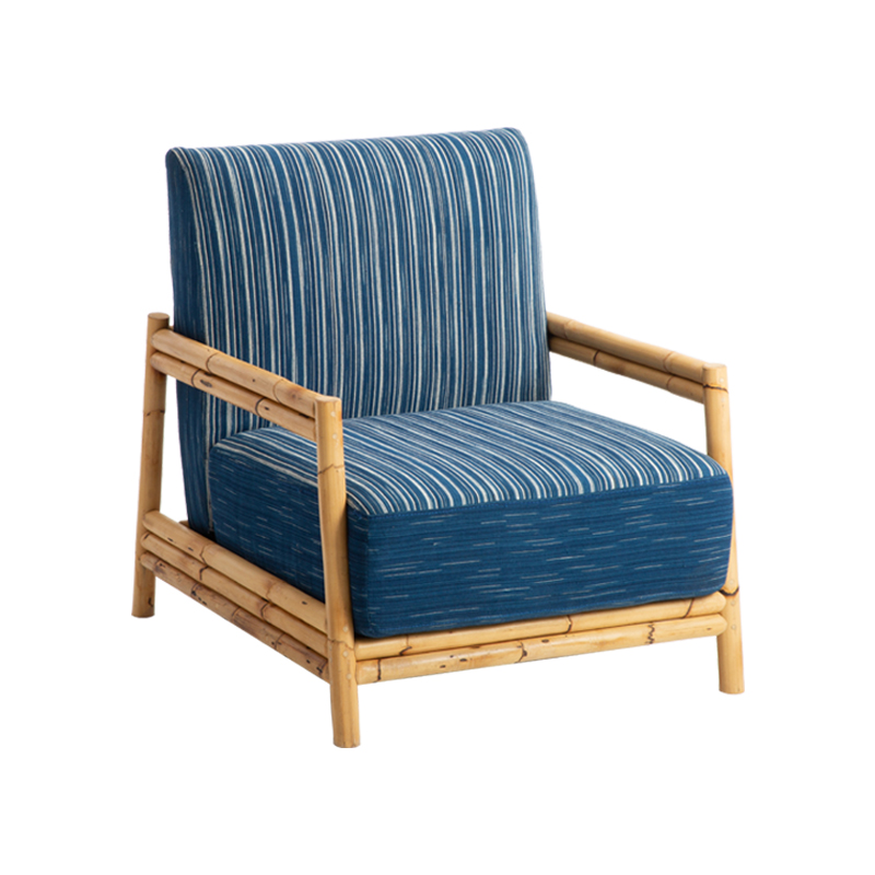 赋石工坊植物染竹藤客厅单人沙发懒人阳台休闲椅民宿茶室家具