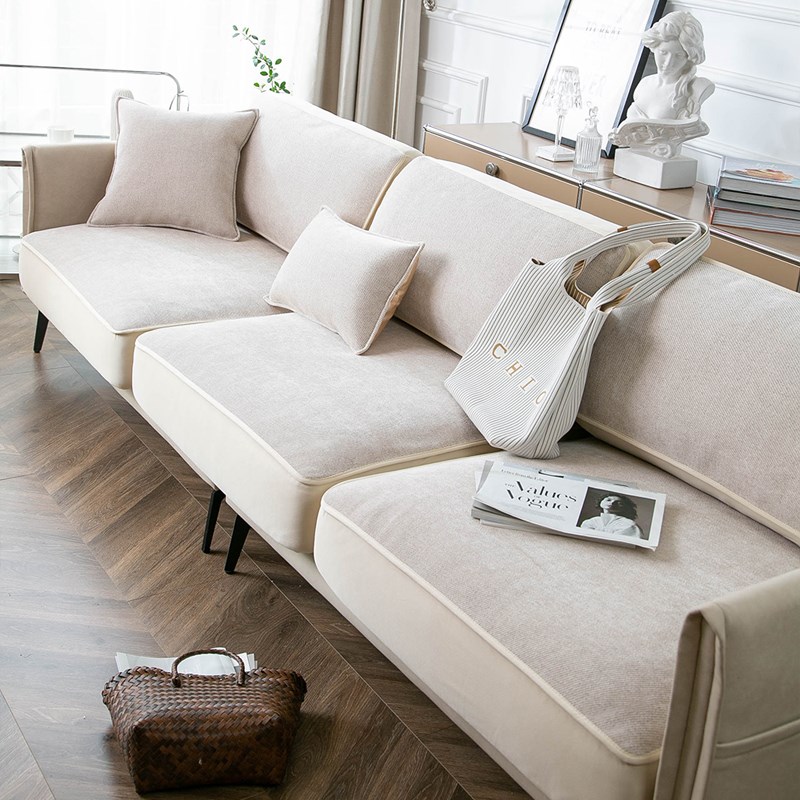 日系极简风雪尼尔沙发笠四季通用沙发垫罩式坐垫盖布巾防滑宅寂