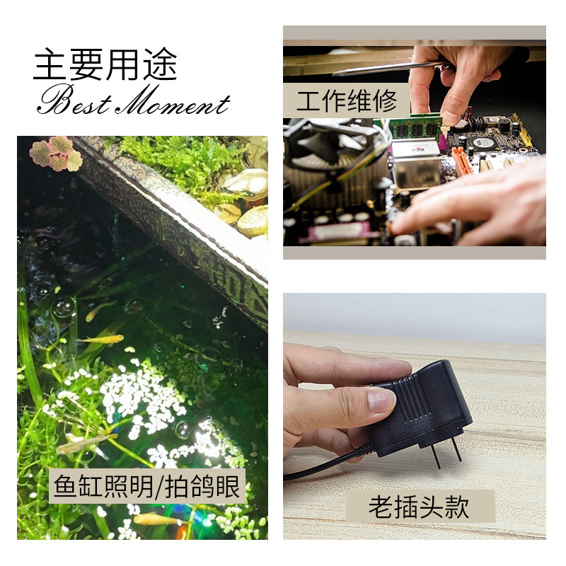拍鸽眼灯LD小鱼缸超亮聚光夹灯夹子式工作台灯强光照射