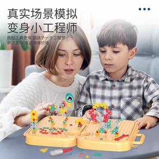宝宝拧螺丝箱益智早教工具装打电鼠游戏儿童工具箱