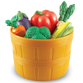 儿童软胶仿真水果蔬菜五色果蔬桶 颜色分类筐启蒙认知 过家家