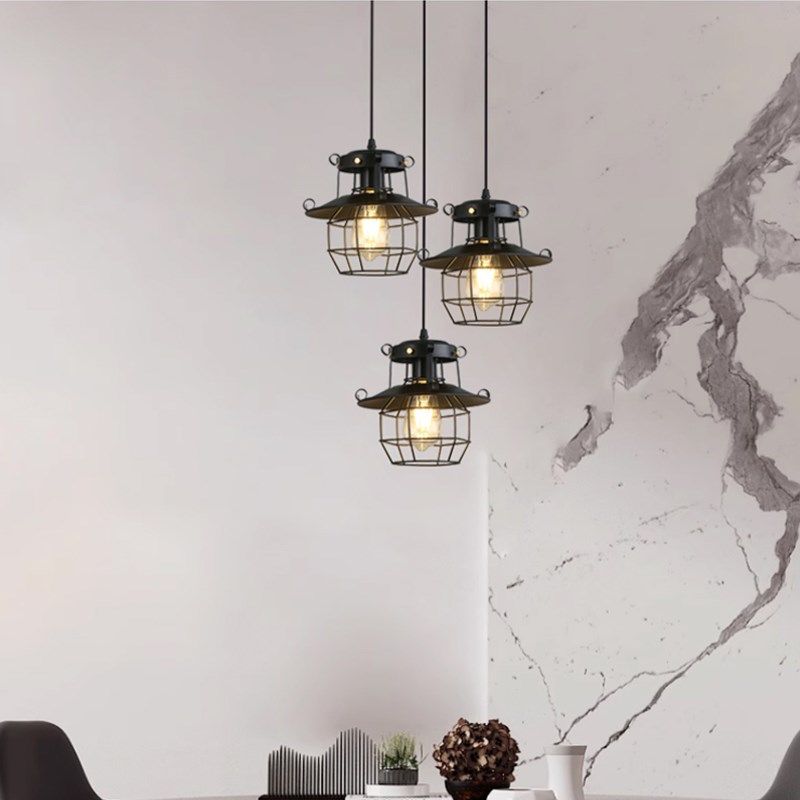 L复古工业风酒吧铁艺吊灯咖啡厅创意吧台防爆笼子装饰灯饰,家装灯饰光源,餐厅吊灯,淘宝优惠券,粉丝福利购,淘宝优惠卷