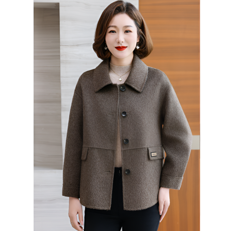 孜洋秋冬新款百分百双面绵羊毛大衣高端显瘦气质百搭2401