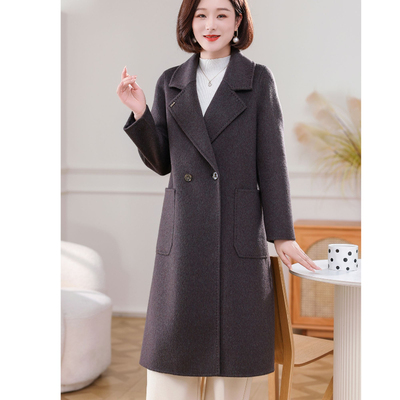 孜洋秋冬双面羊毛大衣长款