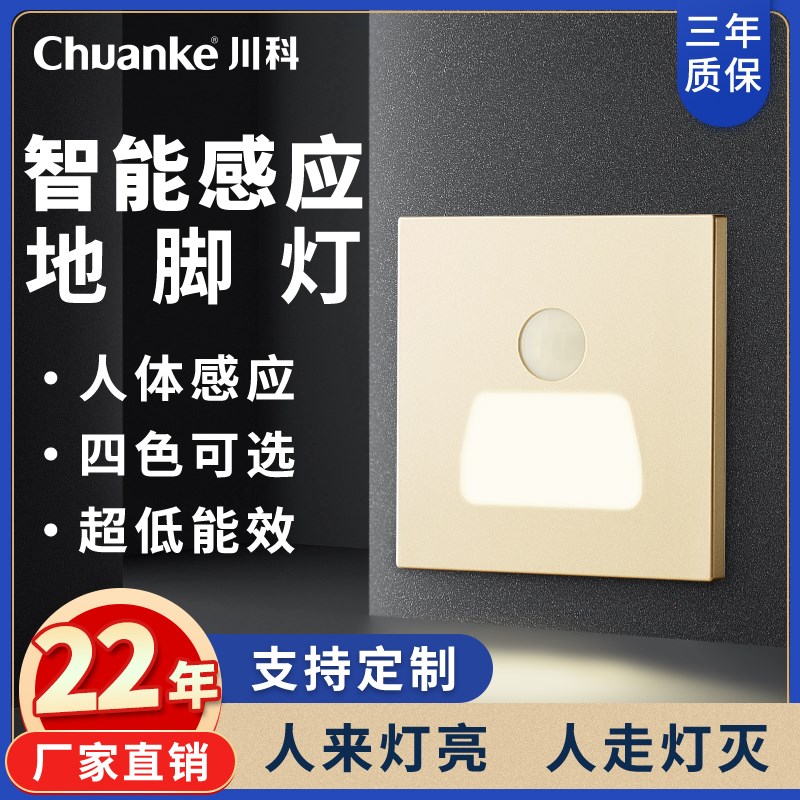 型智能体感应地脚灯夜灯嵌入式感应灯过道