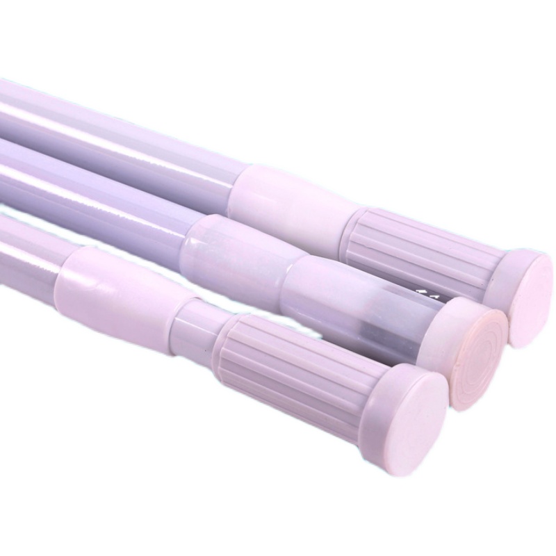 白色伸缩杆免打孔浴帘杆窗帘杆晾衣杆衣柜挂衣杆浴室撑杆防水帘杆