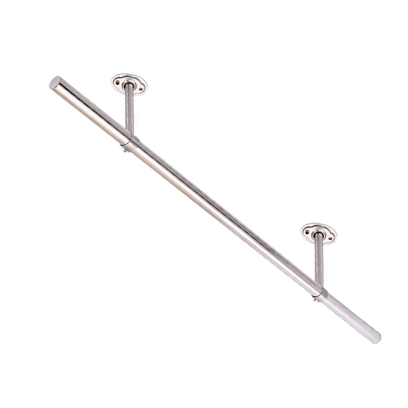 定制加厚固定式阳台晾衣杆不锈钢管挂衣杆晾衣架单杆顶装吊座