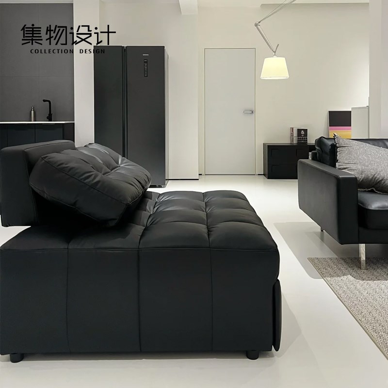 可折叠沙发床休闲椅坐卧两用单人黑色沙发椅阳台客厅多功能躺椅