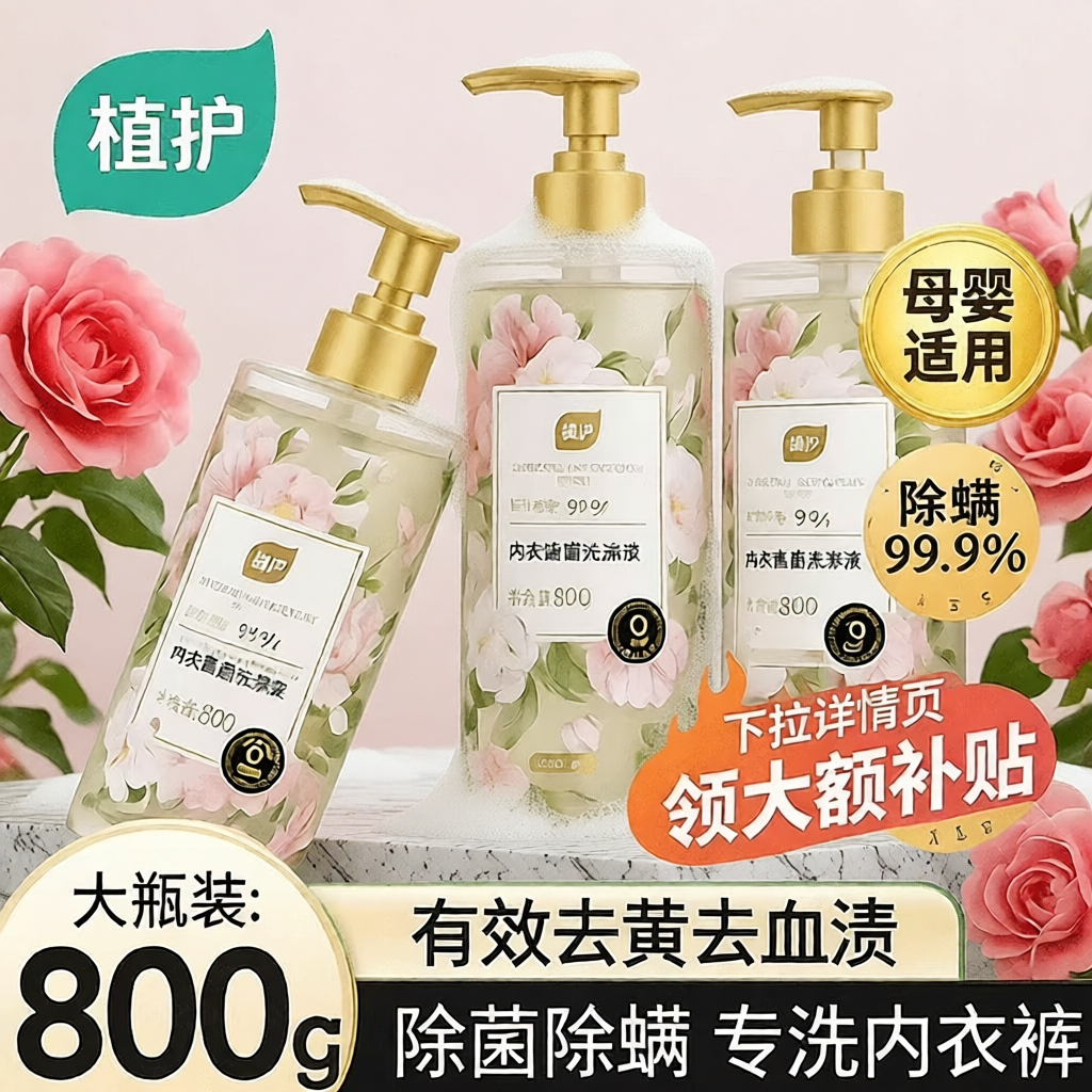 【加量800g】植护内衣专洗衣液女