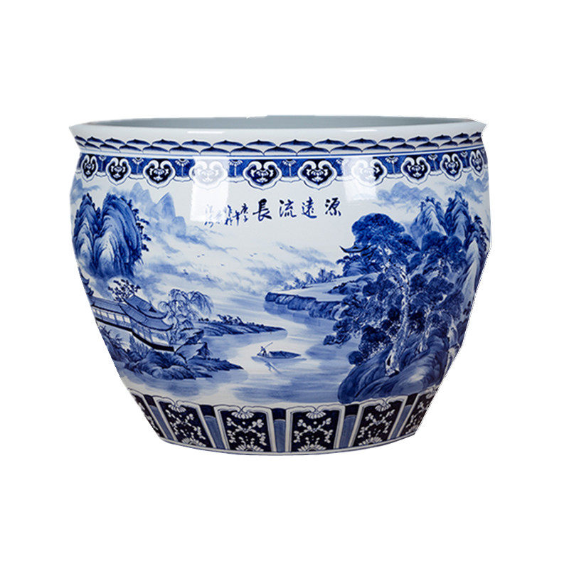 陶瓷养鱼特大缸青花手绘山水盆睡莲荷花锦鲤庭院1米种树水缸门海,宠物/宠物食品及用品,底柜/落地缸,淘宝优惠券,粉丝福利购,淘宝优惠卷