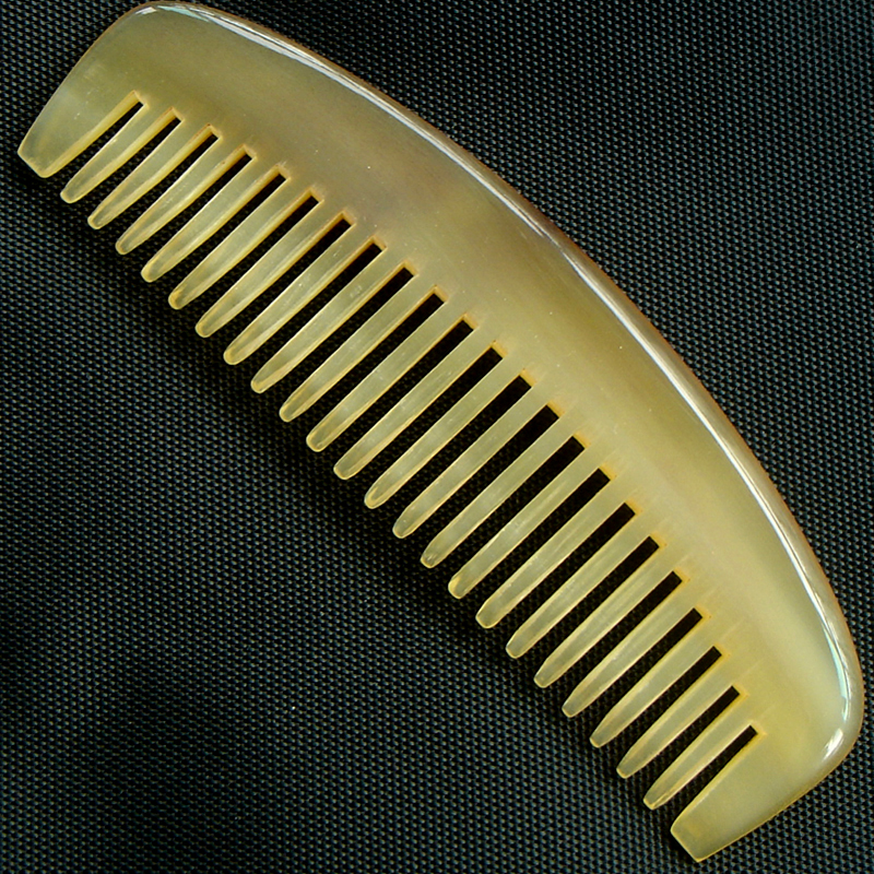 全齿白角梳正宗天然黄牛角梳子宽齿梳粗齿梳按摩梳理双用光滑圆润