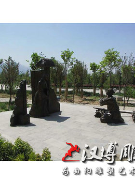 玻璃钢仿铜人物雕塑户外文化广场铸铜二十四孝主题恣蚊饱血人物像