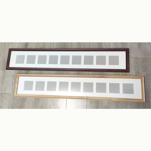 新中式实木连体相框五寸四寸榉木九孔卡纸长挂墙窄相架影楼国风