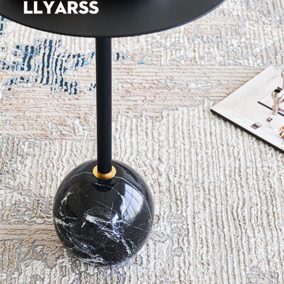 LLYARSS利亚斯/圆形茶几/意式极简/大理石+碳素钢/沙发圆形边几SG