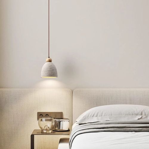 侘寂风吊灯卧室床头灯日式民宿餐厅灯设计师艺术水泥吧台吊线灯具