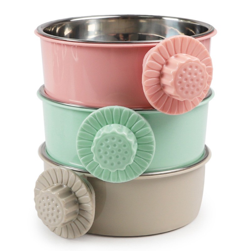 宠物食盆悬挂式不锈钢狗碗猫碗防打翻笼子固定猫盆饮水盆狗盆用品