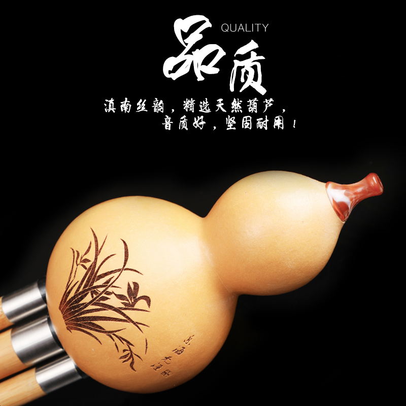 滇南丝韵楠竹葫芦丝乐器初学C调降B调小学生儿童成人初学者胡芦丝
