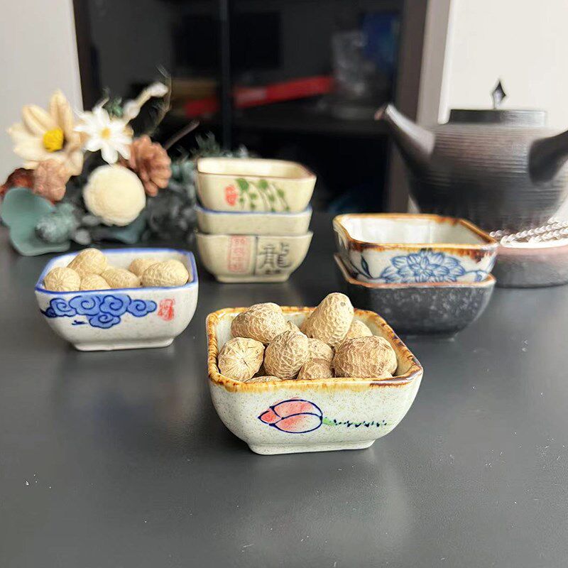 釉下彩陶瓷四方酱料碟围炉煮茶坚果点心碟小碗火锅小料西餐酱汁碗
