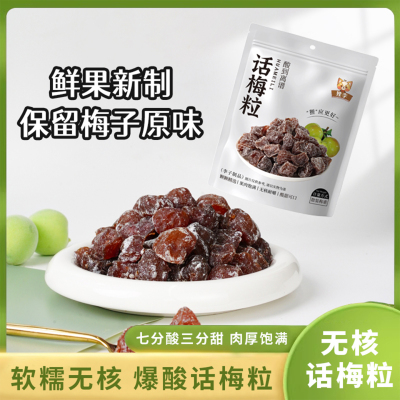 狸李无核话梅粒酸甜梅肉果干话梅梅子肉蜜饯果脯办公室休闲小零食