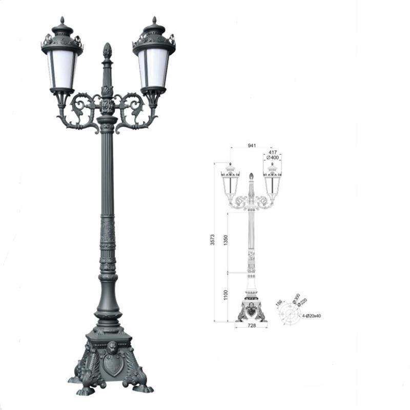 欧式铸铝庭院灯3米双头5米5头LED光源E27灯座复古庭院灯跨境贸易,家装灯饰光源,景观庭院灯饰,淘宝优惠券,粉丝福利购,淘宝优惠卷