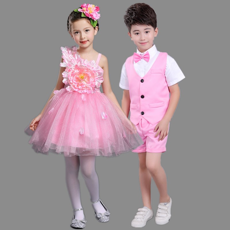 六一儿童节演出服女童公主裙中小学生合唱舞蹈蓬蓬裙女孩表演服装