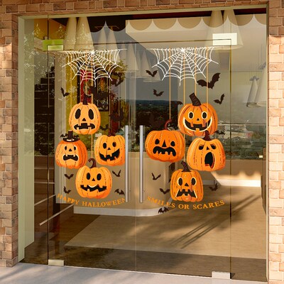 万圣节静电贴纸商场珠宝服装店铺节日布置橱窗窗贴画装饰玻璃门贴
