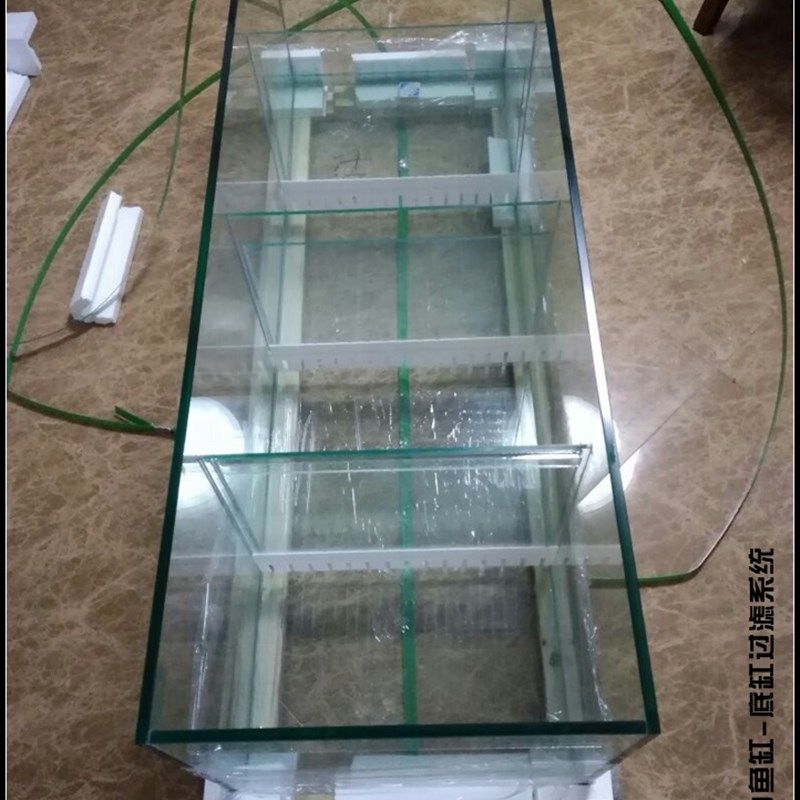 金品 鱼缸底滤 水族箱底滤缸 底滤槽 过滤缸 尺寸定制 三格 T字