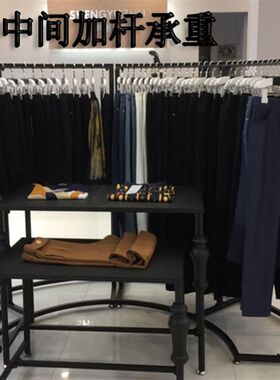 创意服装店弧形挂衣架中岛展示架半圆形落地服装架女装店橱窗货架
